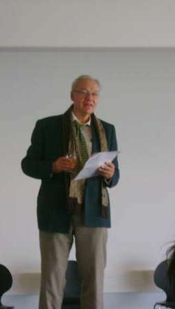 Jens Elmegård Rasmussen giving his speech