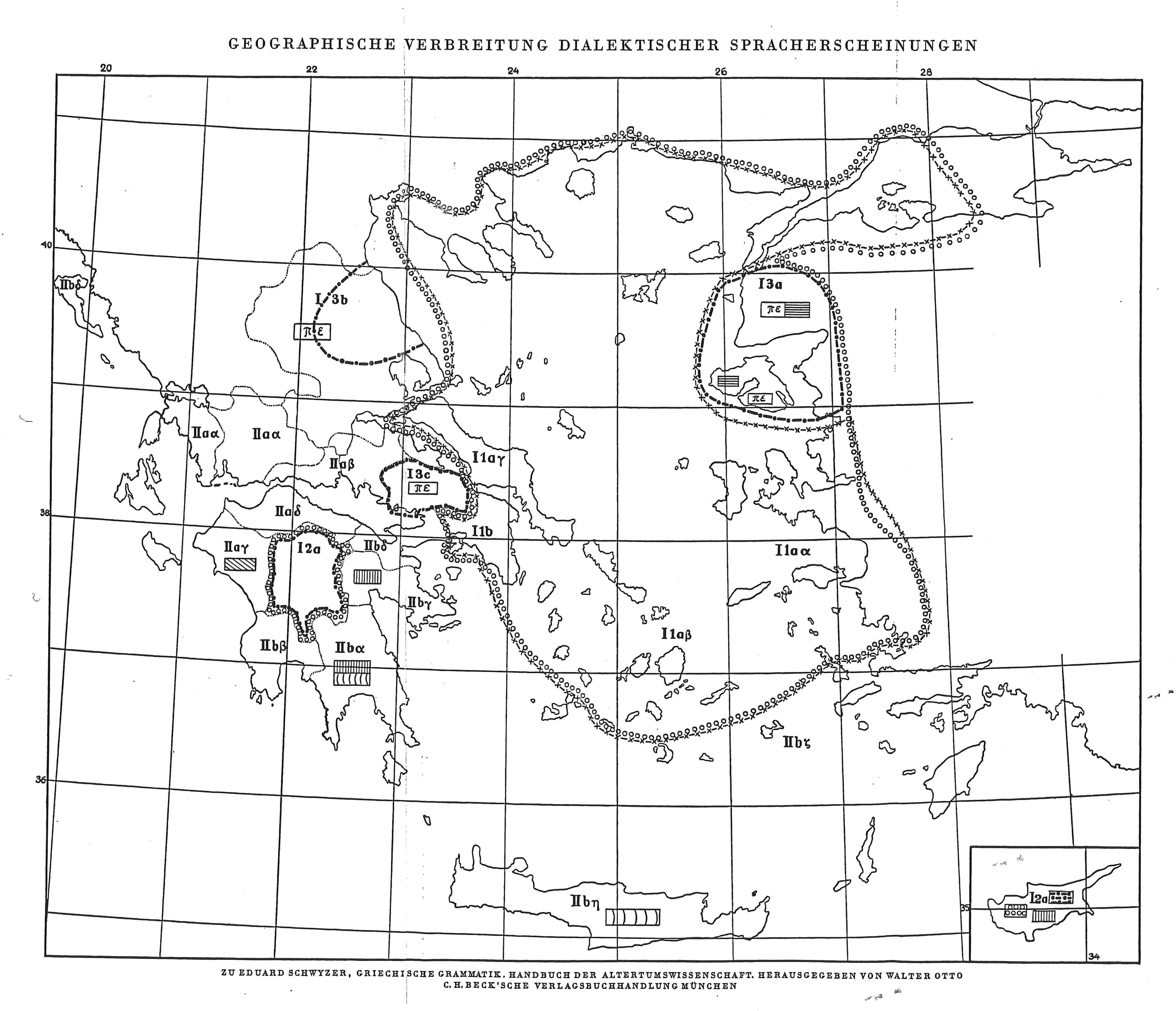 Kort over diaglosser i det græske område
